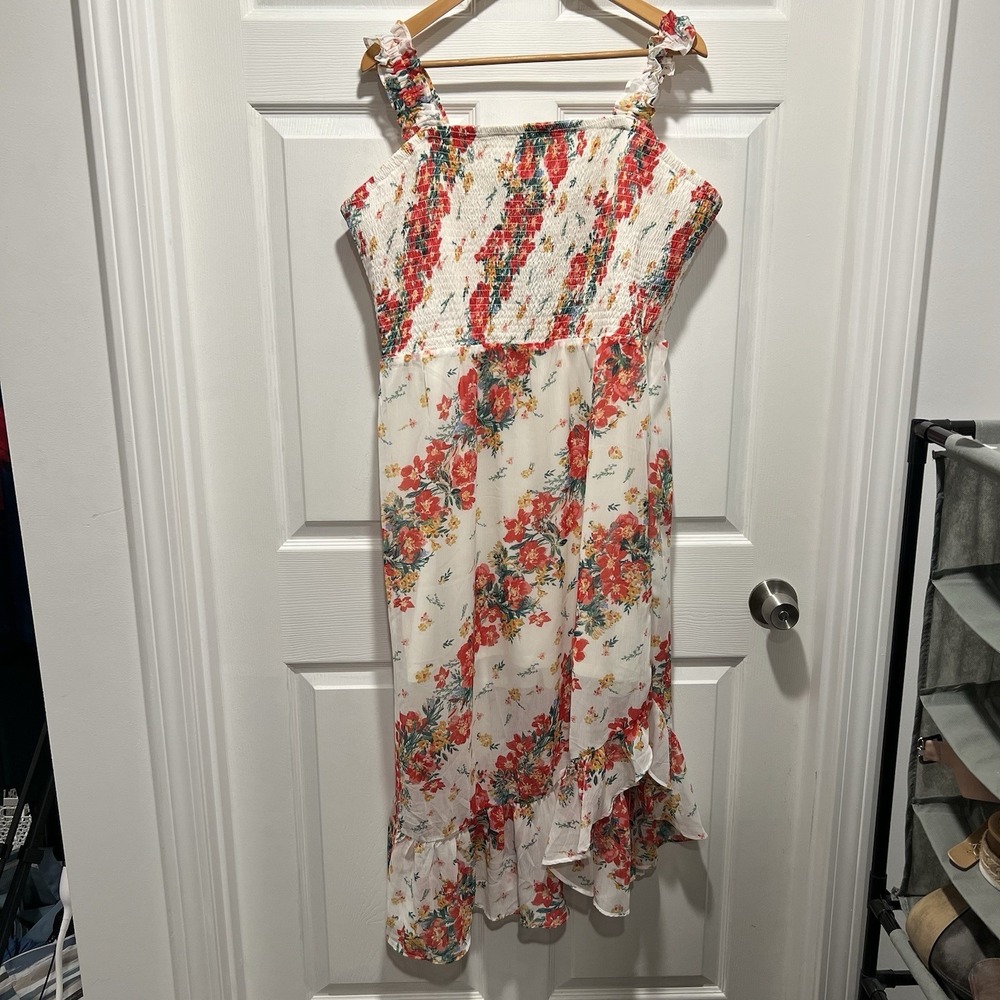 maurices xl Dress‎ Cream With Red Floral NWT